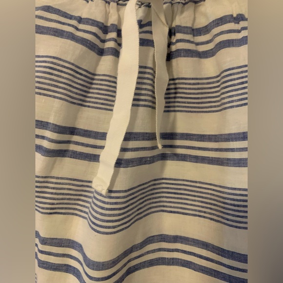 J.Crew Blue And White Stripped Linen Skirt Nautical look size O - Picture 7 of 11